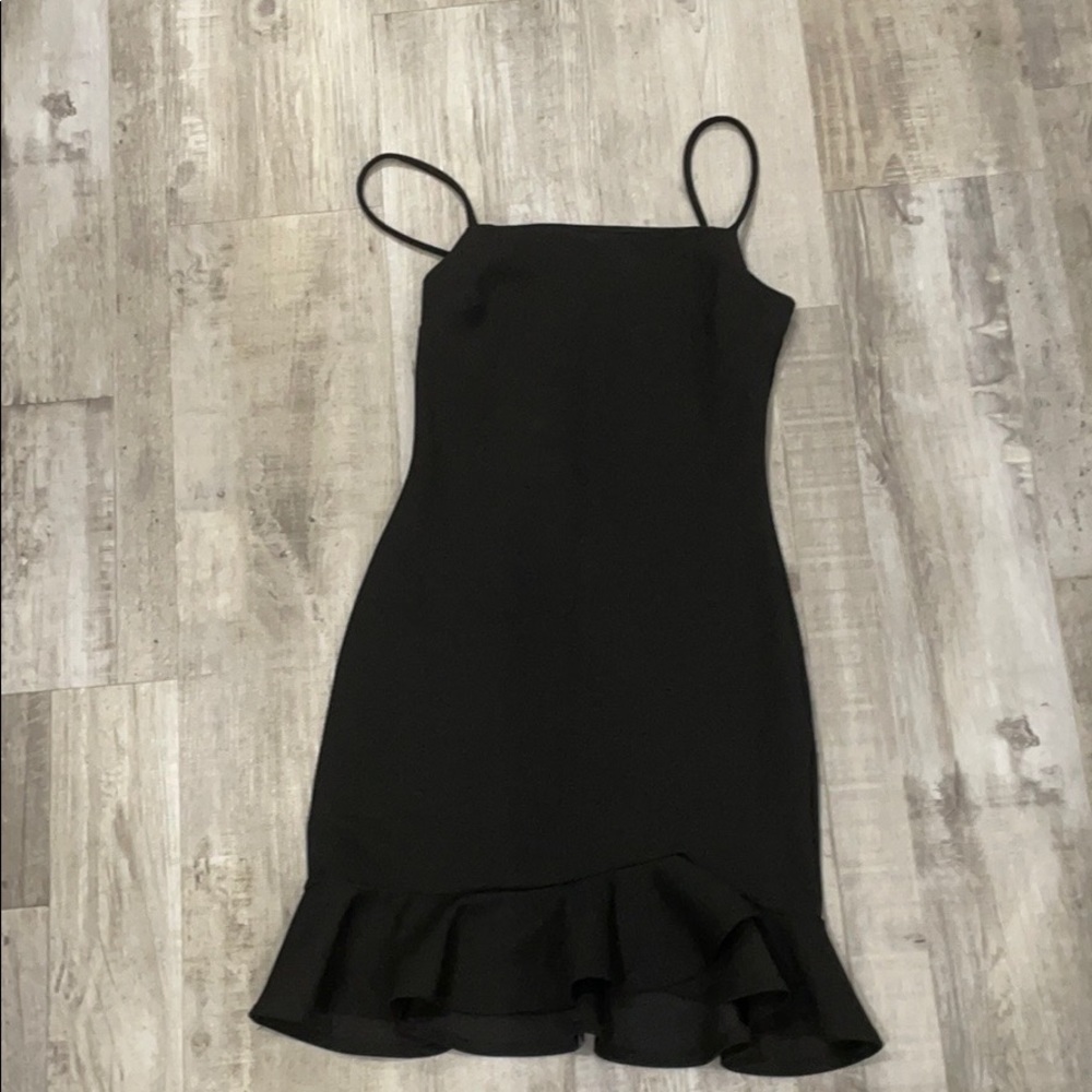 Tight black mini dress